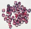 50 6mm Faceted Tri Tone Crystal, Cranberry, & Montana Beads